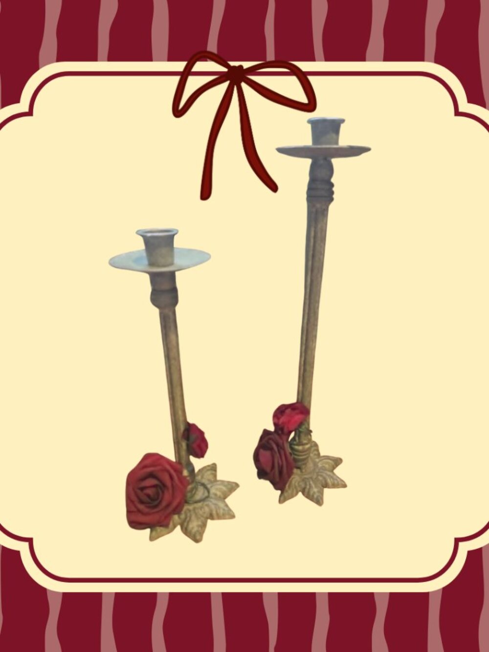 Vintage Tall Taper Candle Holders | Set of 2